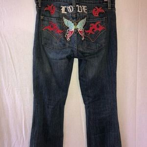 Brand: PEOPLE 4 PEACE Blue Denim Jeans Embroidery